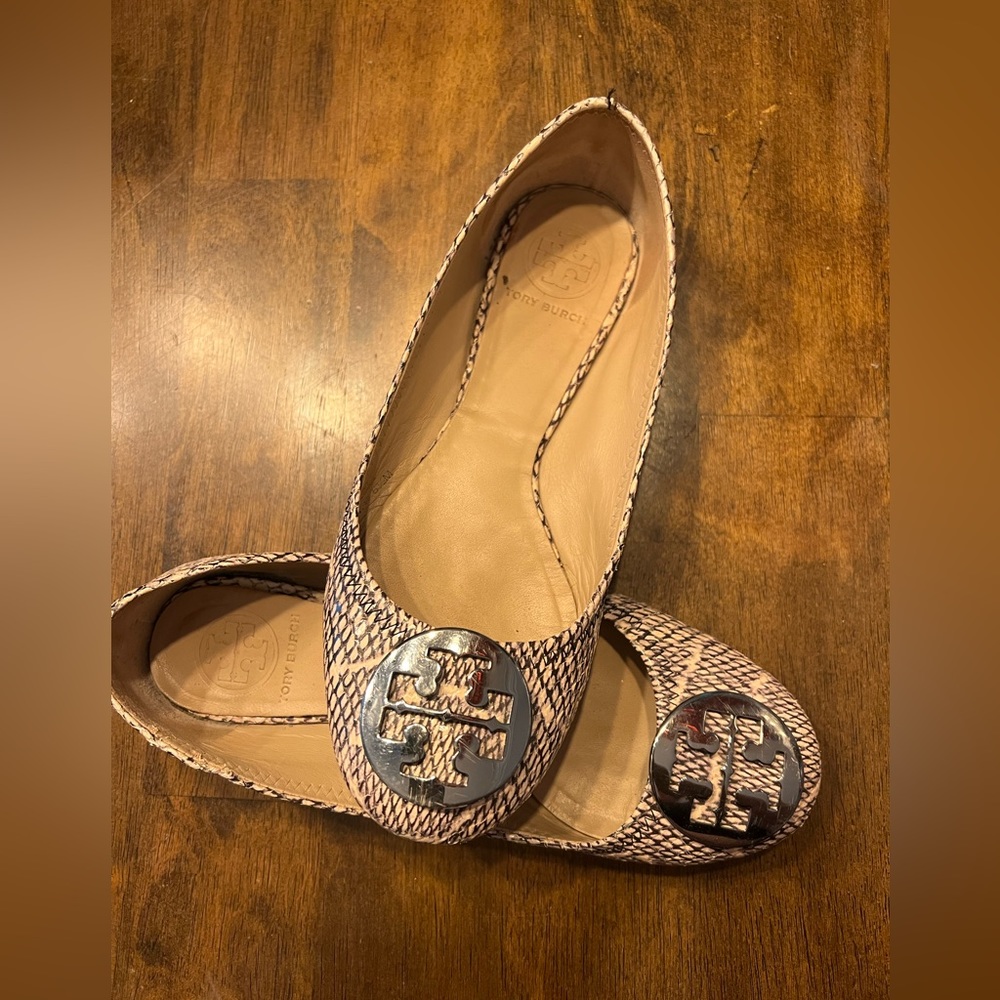 Tory Burch snake skin flats